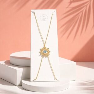 Gold plated Evil Eye hand chain Bracelet